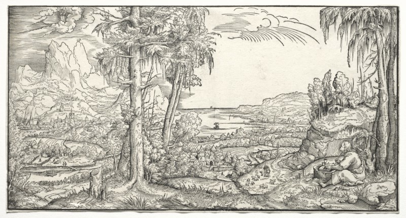 St. John on the Island of Patmos, c. 1545-55. Creator: Virgilius Solis (German, 1514-1562).