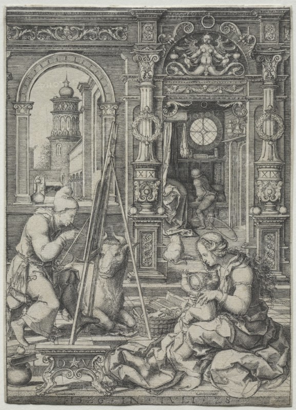 St. Luke Painting the Virgin, 1526. Creator: Dirk Vellert (Netherlandish, 1480/85-1547).