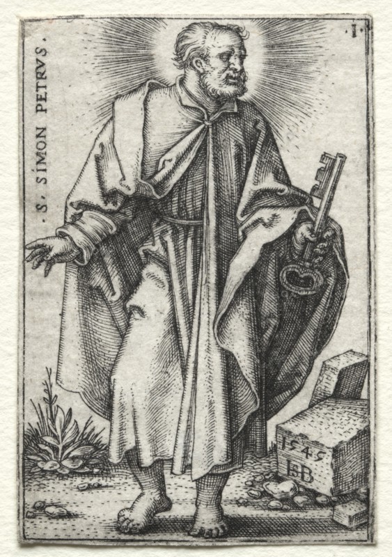 St. Simon Peter, 1545-1546. Creator: Hans Sebald Beham (German, 1500-1550).
