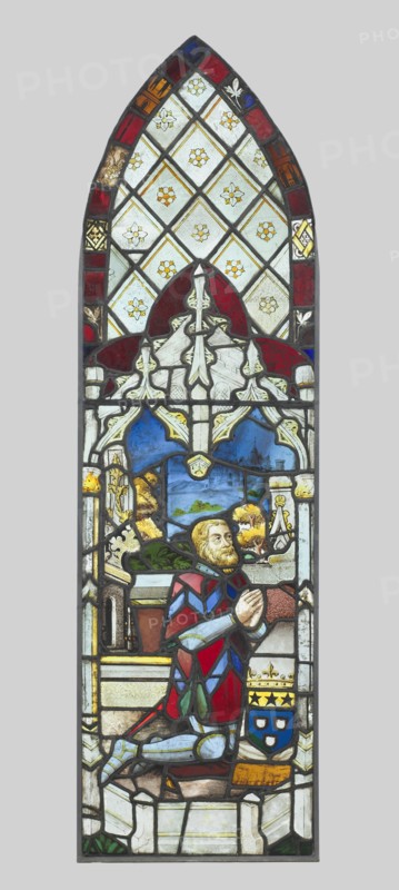 Stained Glass Panel with Male Donor, c. 1480. Creator: Unknown.