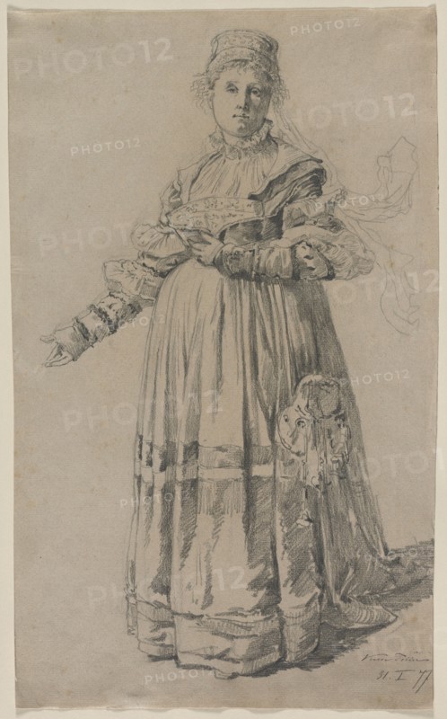 Standing Woman, 1877. Creator: Victor Tobler (Swiss, 1846-1915).