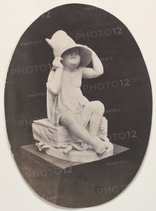 Statue of a Youth in Large Hat (from a John R. Johnston album), before 1857. Creator: Unidentified Photographer.