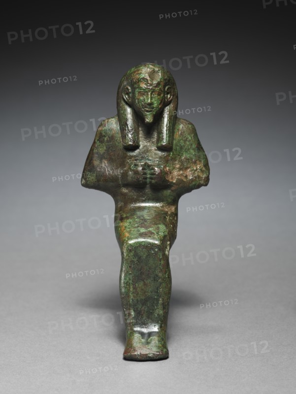 Statuette of Seated God, probably Osiris-lah, 664-525 BC. Creator: Unknown.