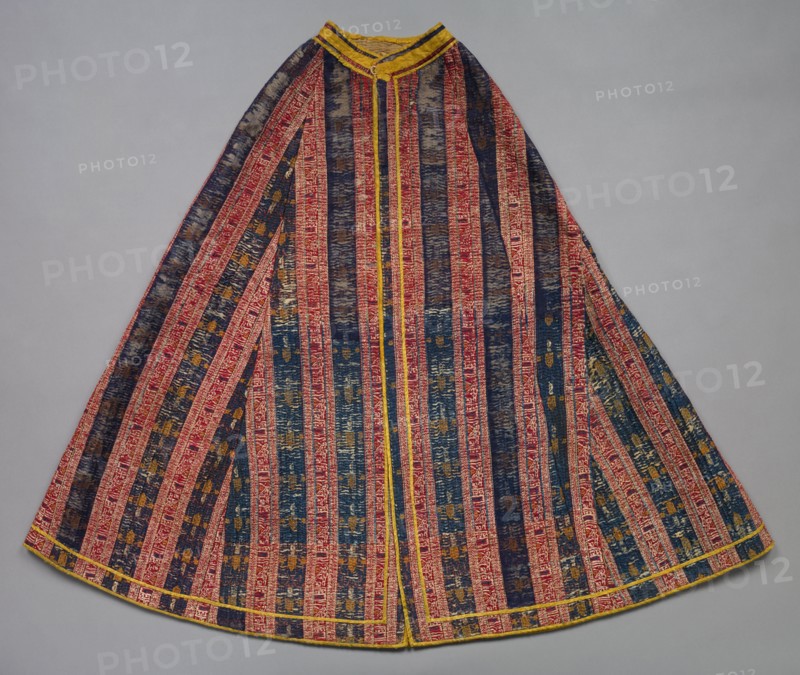 Striped silk mantle for a statue of the Virgin, late 1400s to 1500s. Creator: Unknown.