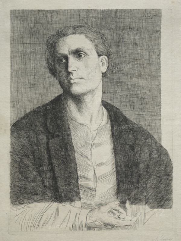 Study of a Man's Head. Creator: Alphonse Legros (French, 1837-1911).