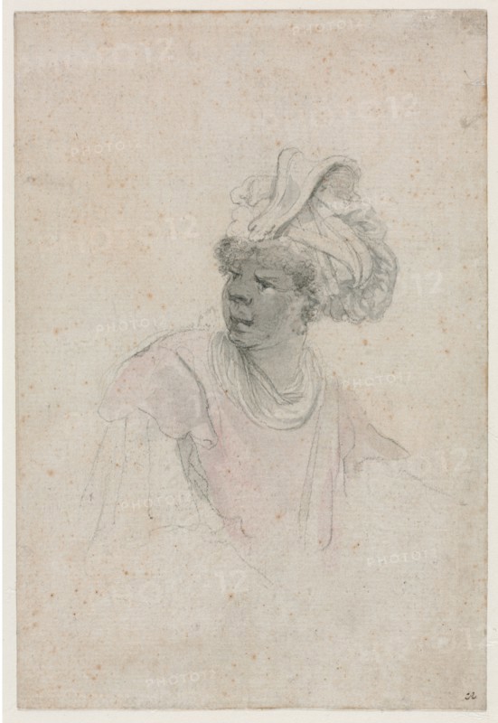 Study of a Moor, Facing to the Left, c. 1657. Creator: Stefano Della Bella (Italian, 1610-1664).
