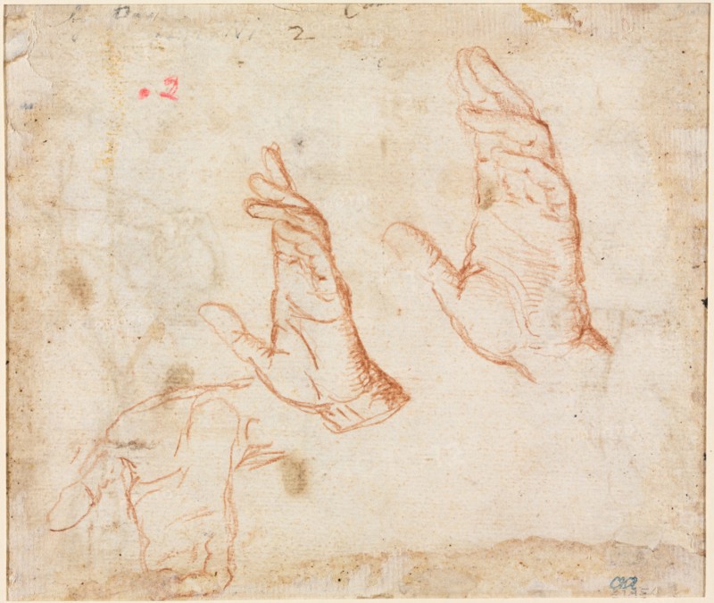 Study of Hands (verso), c. 1590. Creator: Camillo Procaccini (Italian, 1546-1629).
