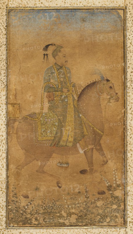 Sultan Abdullah Qutb Shah (1614-74) on Horseback, c. 1635. Creator: Unknown.