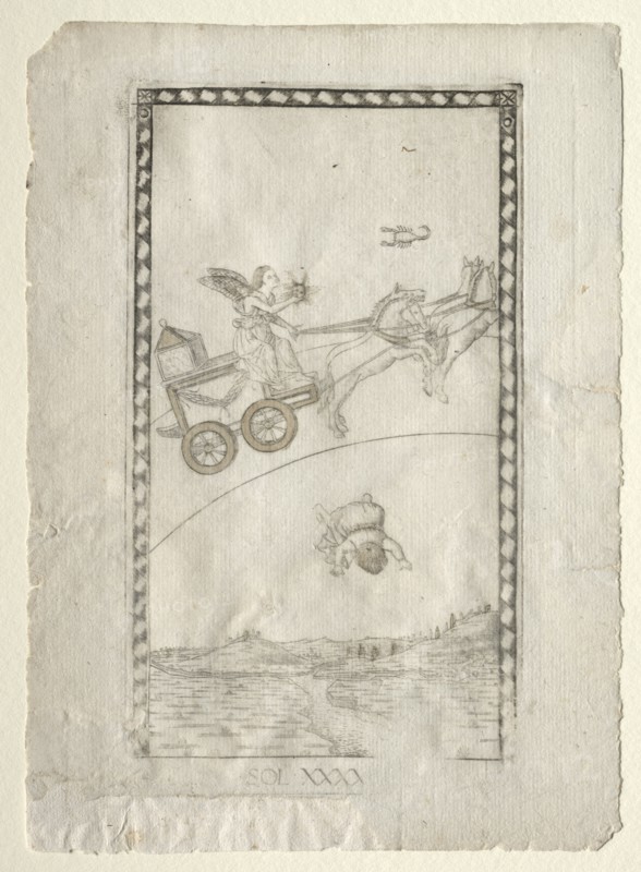 Sun (from the Tarocchi, series A: Firmaments of the Universe, #44), before 1467. Creator: Master of the E-Series Tarocchi (Italian, 15th century).