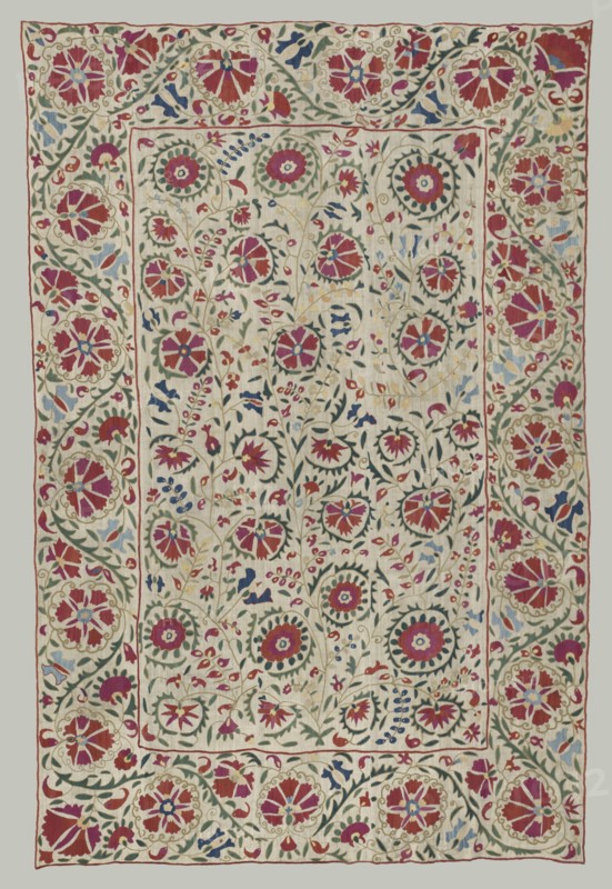 Suzani: curtain or bed cover, about 1800. Creator: Unknown.