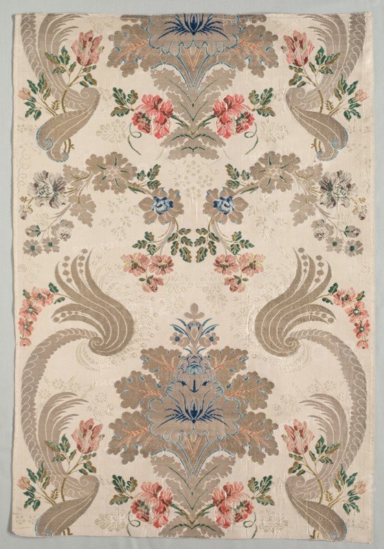Taffeta, Brocaded, 1700-1750. Creator: Unknown.