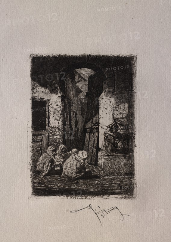 Tanger, Arabes assis. Creator: Mariano Fortuny y Carbó (Spanish, 1838-1874).