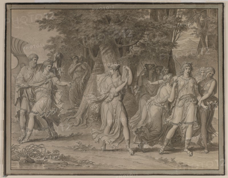 Telemachus, Urged by Mentor, Leaving the Island of Calypso , 1800. Creator: Charles Meynier (French, 1768-1832).