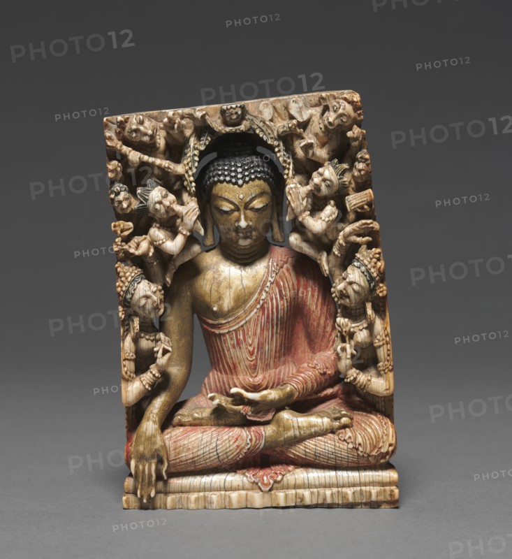 Temptation of Buddha by the Evil Forces of Mara, 700s. Creator: Unknown.