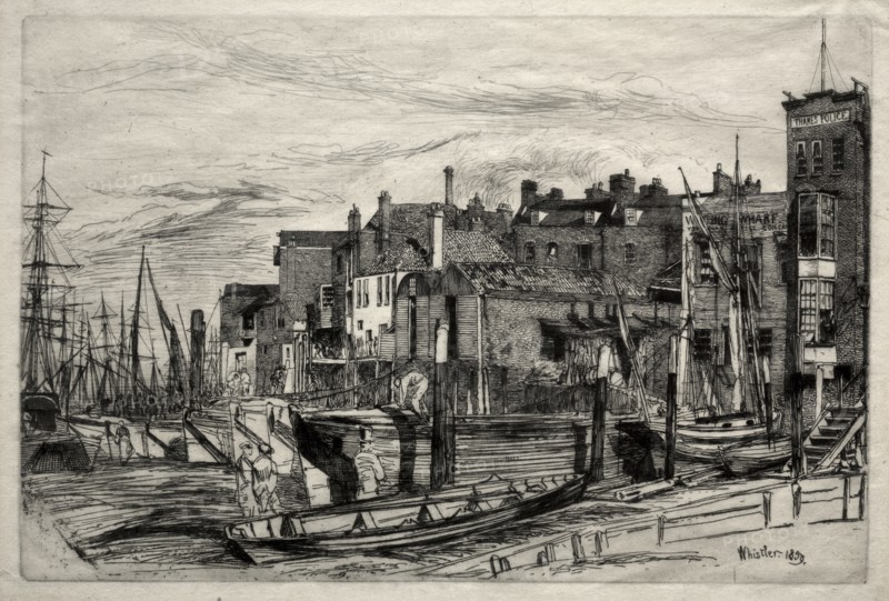 Thames Police, 1859. Creator: James McNeill Whistler (American, 1834-1903).