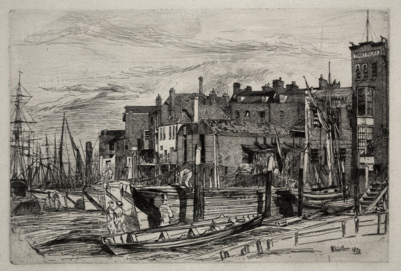 Thames Police, 1859. Creator: James McNeill Whistler (American, 1834-1903).