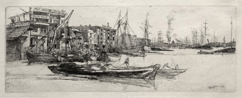 Thames Warehouse, 1871. Creator: James McNeill Whistler (American, 1834-1903).