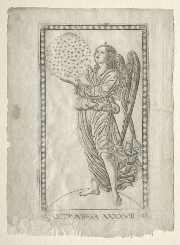 The Angel of the Eighth Sphere (from the Tarocchi, series A..., before 1467. Creator: Master of the E-Series Tarocchi (Italian, 15th century).