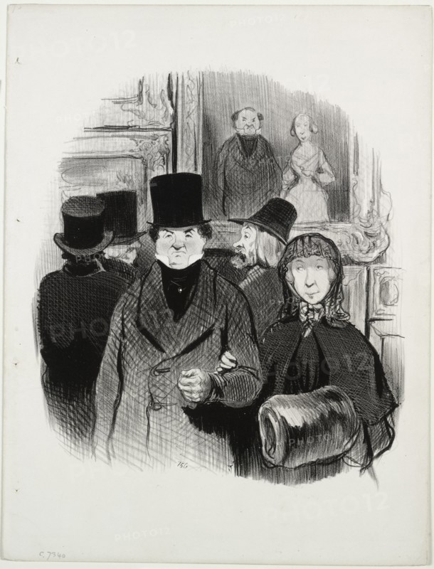 The Beautiful Days of Life, plate 59: When one's portrait is at the Salon, 1845. Creator: Honoré Daumier (French, 1808-1879).