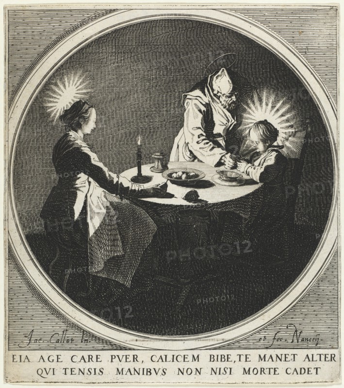 The Blessing (Le Bénédicité) also known as The Holy Family at Table, 1628. Creator: Jacques Callot (French, 1592-1635).