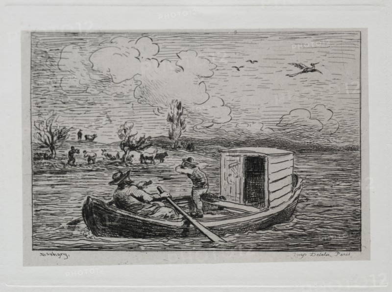 The Boat Trip: Le Mot de Cambronne (The Slanging Match), 1861. Creator: Charles François Daubigny (French, 1817-1878).