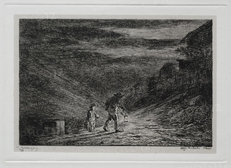 The Boat Trip: The Search for an Inn, 1861. Creator: Charles François Daubigny (French, 1817-1878).