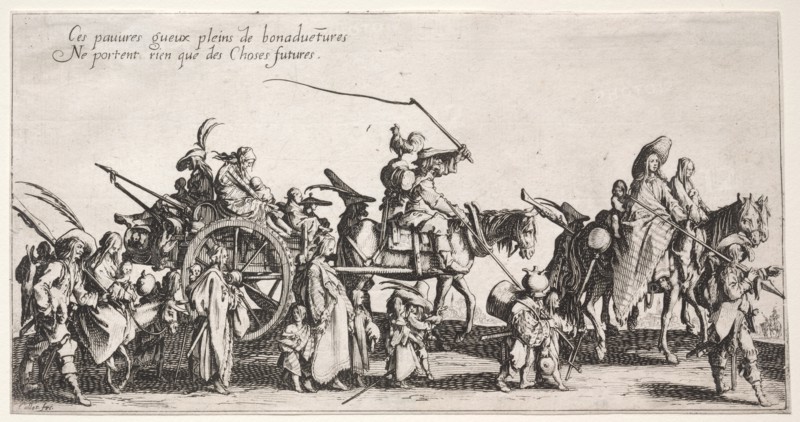 The Bohemians: The Bohemians Marching: The Rear Guard, c. 1621-1625. Creator: Jacques Callot (French, 1592-1635).