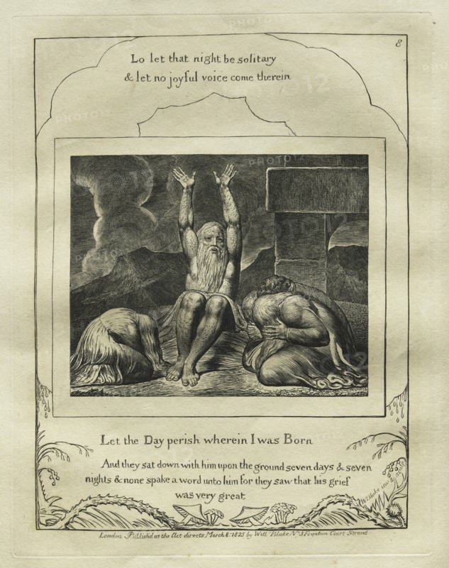 The Book of Job: Pl. 8, Let the Day perish wherein I was Born, 1825. Creator: William Blake (British, 1757-1827).