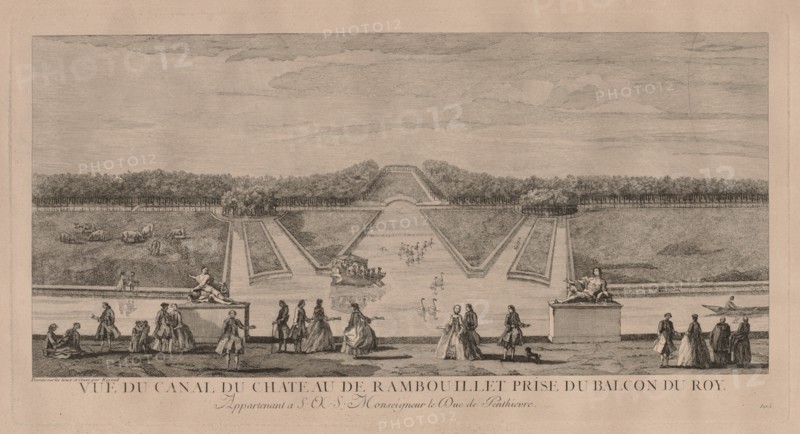 The Chateau from the Canal at Rambouillet. Creator: Jacques Rigaud (French, 1681-1754).