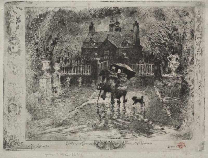 The Country Neighbors, 1879-1880. Creator: Félix Hilaire Buhot (French, 1847-1898).