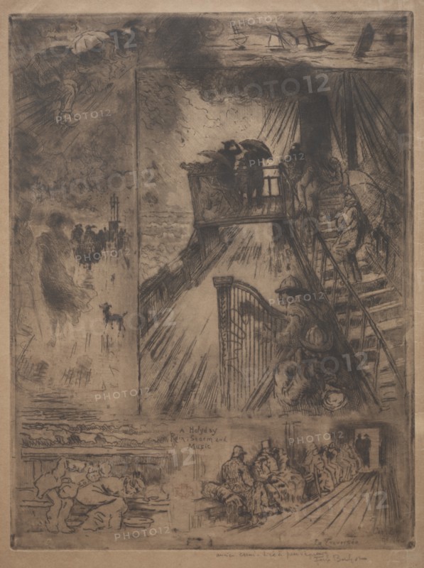 The Crossing, c. 1880. Creator: Félix Hilaire Buhot (French, 1847-1898).