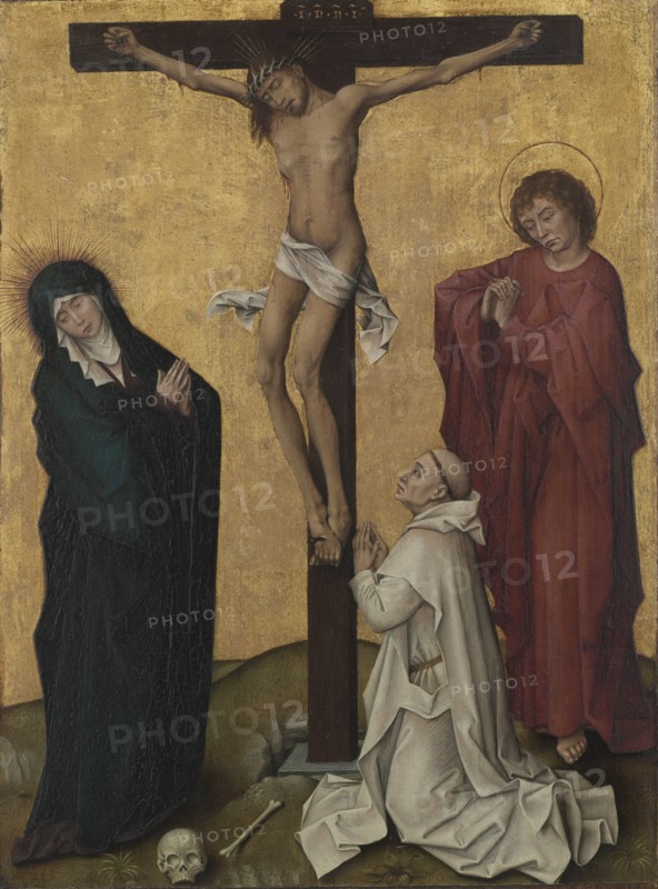 The Crucifixion with a Carthusian Monk, c. 1460. Creator: Rogier van der Weyden (Flemish, c. 1399-1464), workshop of.