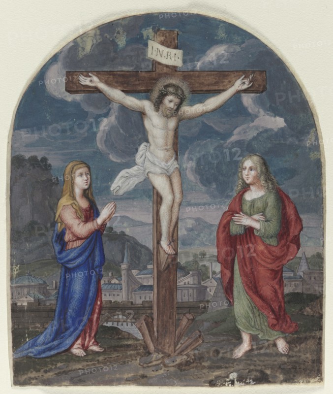 The Crucifixion: Miniature Excised from a Prayer Book, c. 1540-1550. Creator: Unknown.