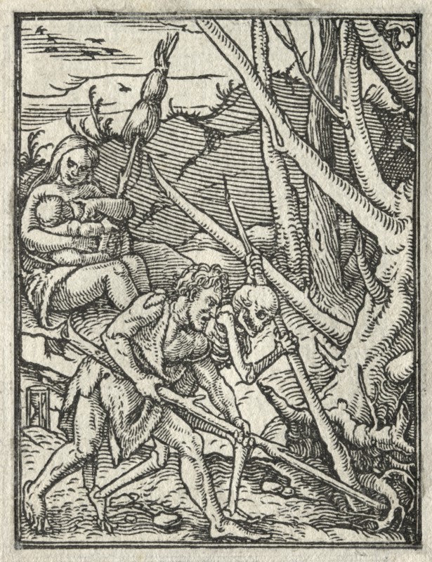 The Dance of Death: Expulsion from Paradise; Adam Cultivating the Ground. Creator: Hans Holbein (German, 1497/98-1543).