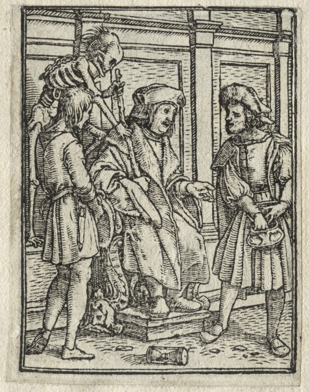 The Dance of Death: The Canon or Prebendary; The Judge. Creator: Hans Holbein (German, 1497/98-1543).