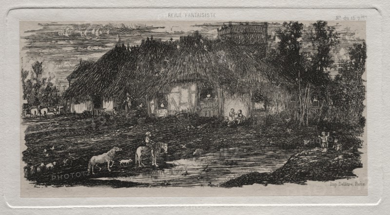 The Farm-Yard, 1861. Creator: Rodolphe Bresdin (French, 1822-1885); Auguste Delâtre.