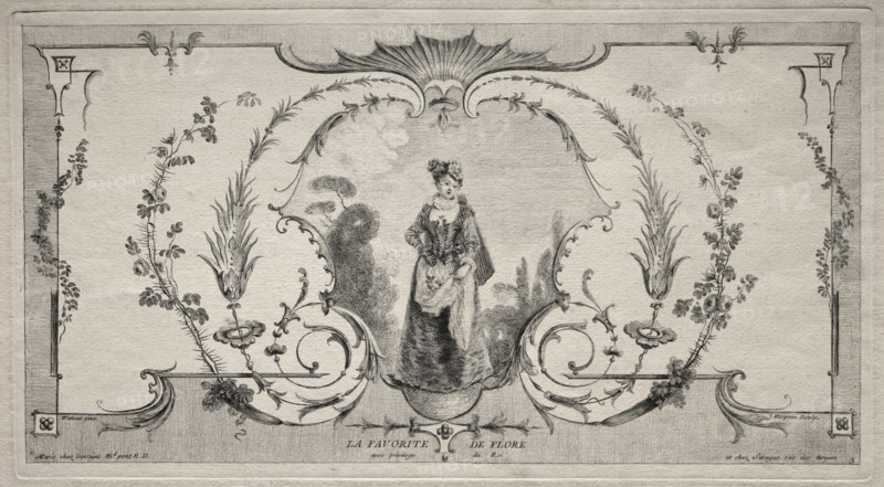 The Favorite of Flora, Arabesque. Creator: Jean Moyreau (French, 1690-1762).