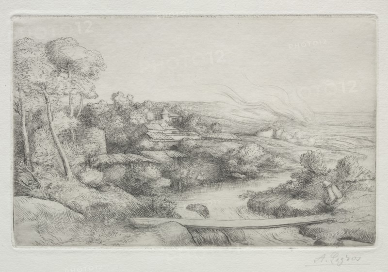 The Footbridge (La Passerelle). Creator: Alphonse Legros (French, 1837-1911).