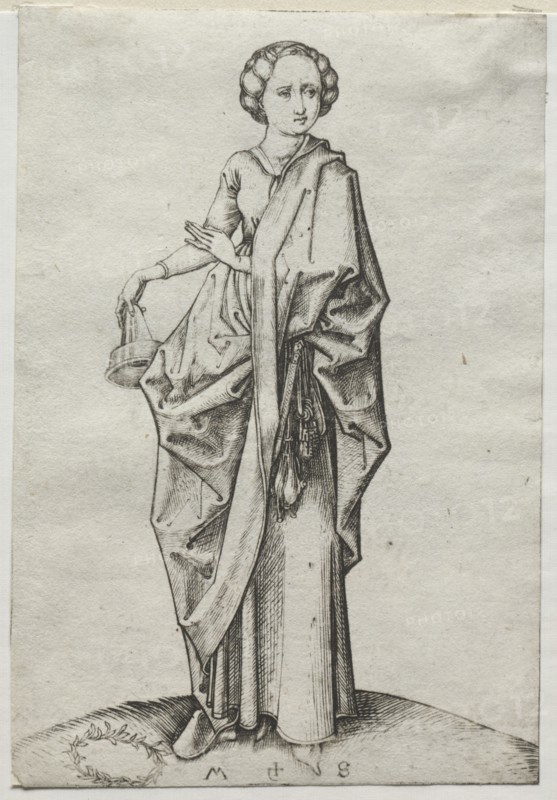 The Fourth of the Foolish Virgins. Creator: Martin Schongauer (German, c.1450-1491).