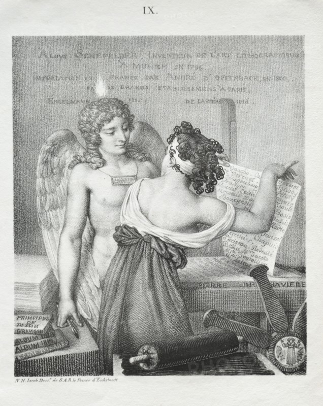 The Genius of Lithography, 1819. Creator: Nicolas Henri Jacob (French, 1782-1871).