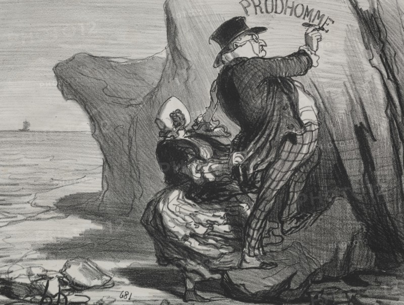 The Good Bourgeois (plate 3): I want to leave an imperishable monument of our visit..., 1854. Creator: Honoré Daumier (French, 1808-1879).