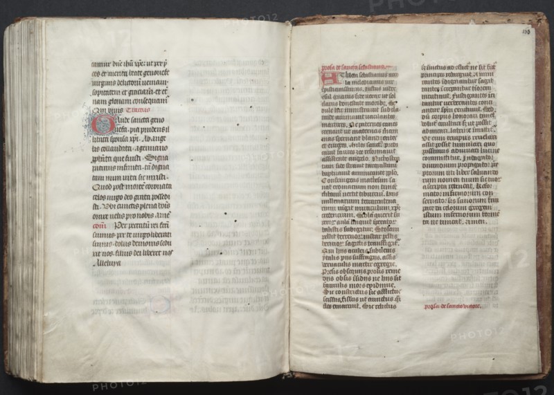 The Gotha Missal: Fol. 163r, Text, c. 1375. Creator: Master of the Boqueteaux (French); Workshop, and.
