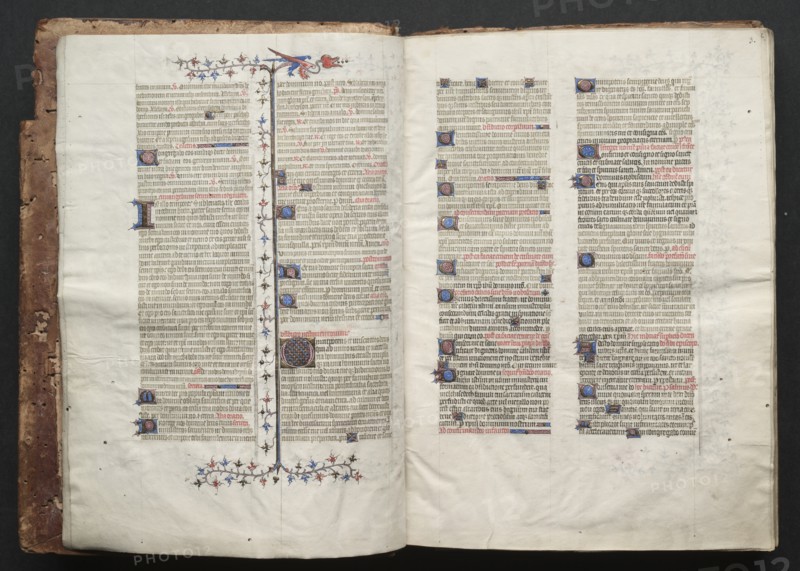 The Gotha Missal: Fol. 3r, Text , c. 1375. Creator: Master of the Boqueteaux (French); Workshop, and.