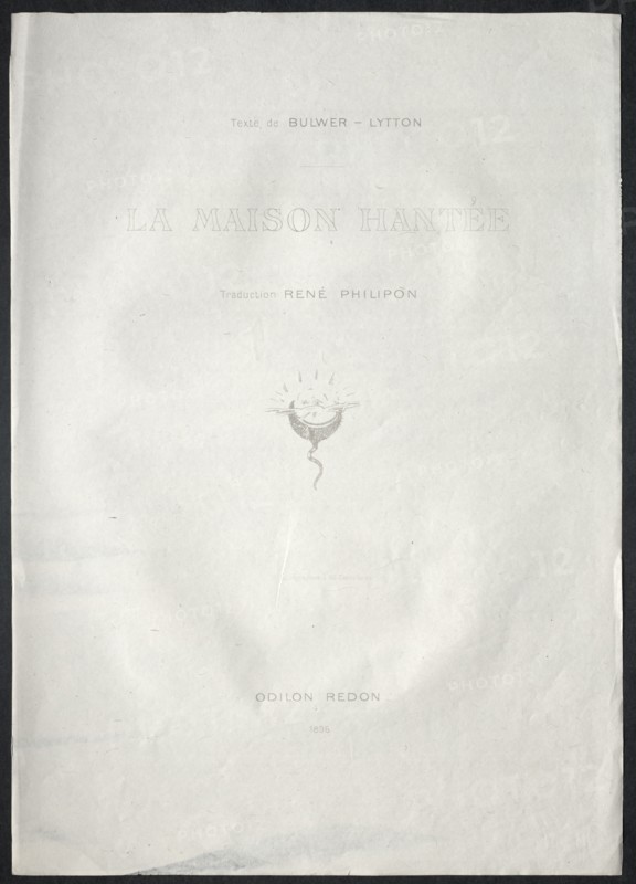 The Haunted House: Title Plate, 1896. Creator: Odilon Redon (French, 1840-1916); Auguste Clot (French, 1858-1936).