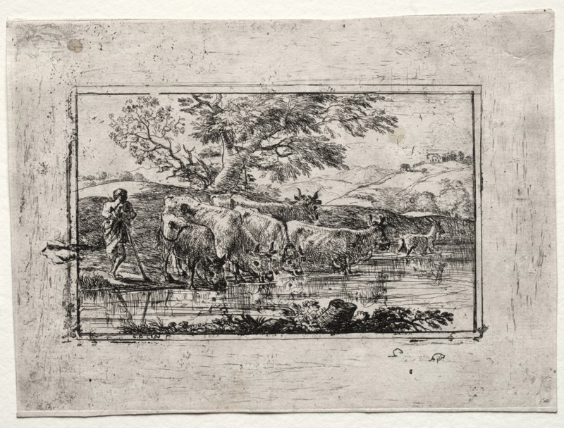 The Herd at the Watering Place, 1635. Creator: Claude Lorrain (French, 1604-1682).