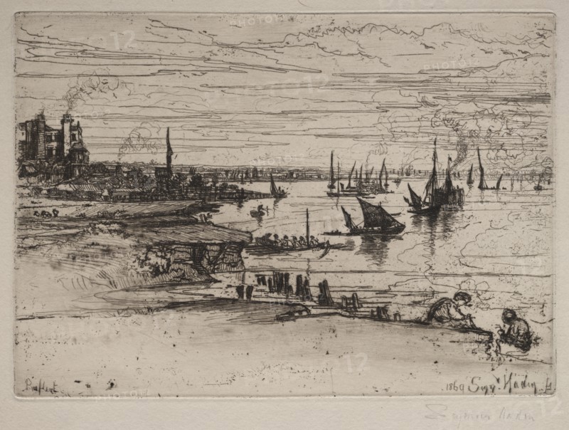 The Inn, Purfleet, 1869. Creator: Francis Seymour Haden (British, 1818-1910).