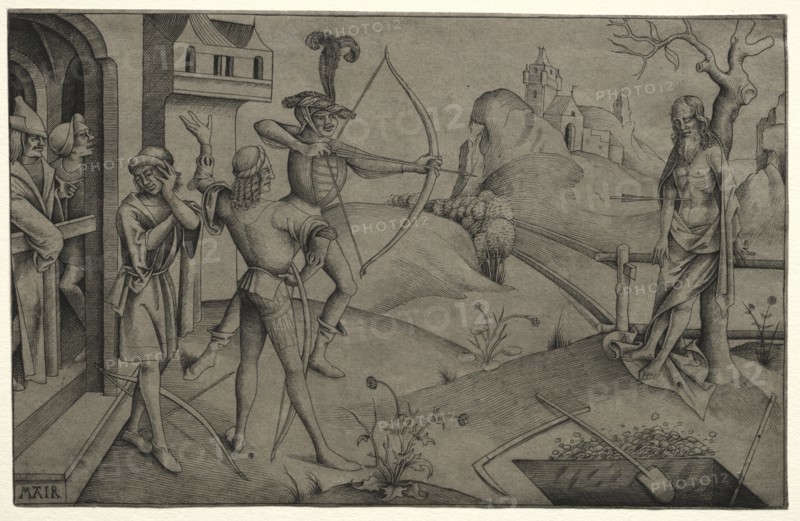 The King's Sons Shooting at their Dead Father's Body, 1495-1504. Creator: Nicolaus Alexander Mair von Landshut (German, 1520).