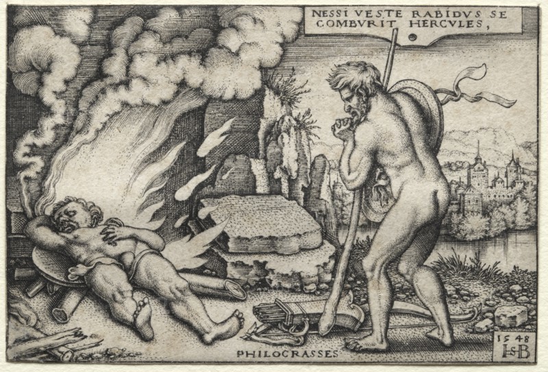 The Labors of Hercules: Hercules on his Pyre, 1548. Creator: Hans Sebald Beham (German, 1500-1550).