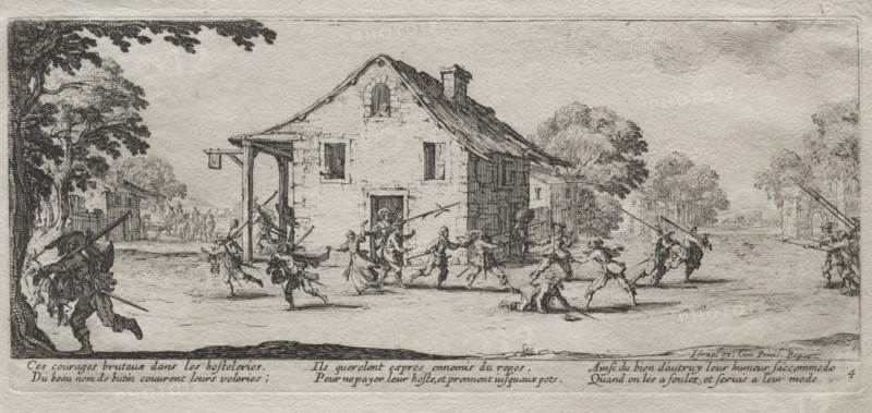The Large Miseries of War: Marauding, 1633. Creator: Jacques Callot (French, 1592-1635).