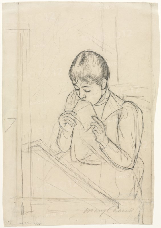 The Letter (recto), 1890-1891. Creator: Mary Cassatt (American, 1844-1926).